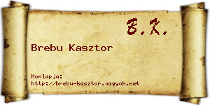 Brebu Kasztor névjegykártya